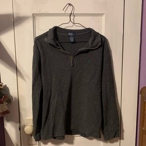 Polo by Ralph Lauren Gray Zip Pullover Long Sleeve Sweater